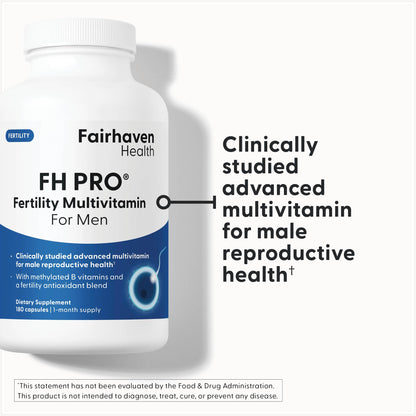 Fairhaven Health FH Pro for Men – Clinically Studied Prenatal Fertility Support for Him | 180 Capsules