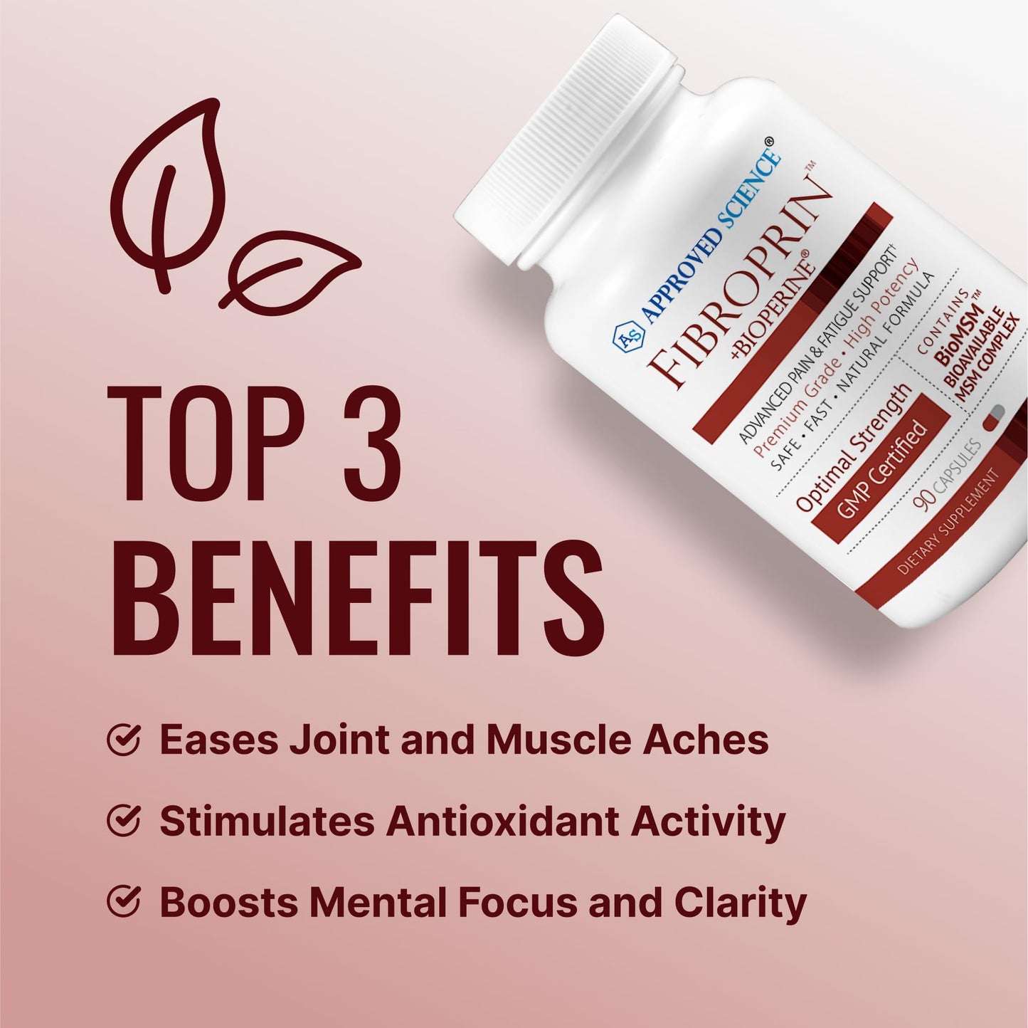 Approved Science Fibroprin - Ease Nerve & Muscle Aches | 90 Capsules | Made in USA