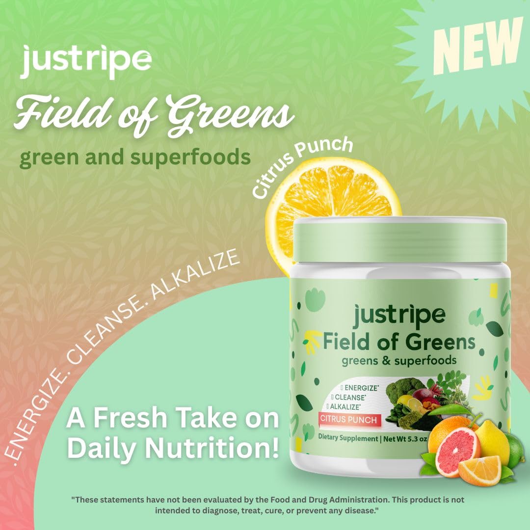 Field of Greens Superfood Powder – Organic Spirulina, Chlorella & Beet Root, Probiotic, 28 Scoops