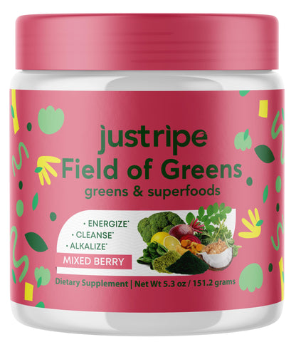 Field of Greens Superfood Powder - Organic Spirulina, Beet Root, Probiotic, Mixed Berry