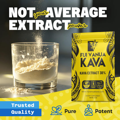 Fiji Vanua Kava 30% Kavalactone Extract Powder – High-Potency, Water-Soluble Kava (2 oz)