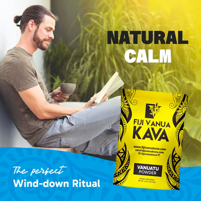 Fiji Vanua Kava Vanuatu Powder – Premium Noble Kava Root, Medium Grind, 16 oz