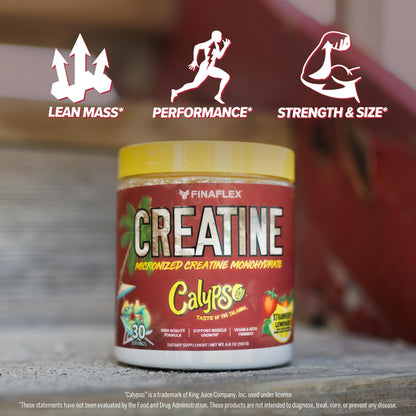 FINAFLEX Pure Creatine + CALYPSO Strawberry Lemonade 7.5 oz | 5g Creatine Monohydrate | 30 Servings