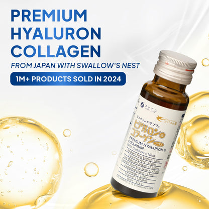 FINE JAPAN Liquid Collagen with Swallow’s Nest & Hyaluronic Acid – 17 fl oz