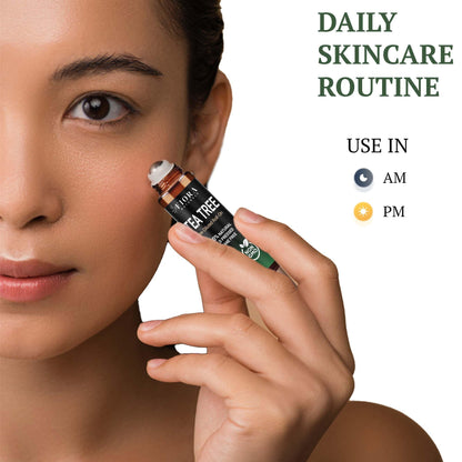 Fiora Naturals Tea Tree Oil Roll-On – 100% Natural Essential Oil for Skin, Acne & Aromatherapy