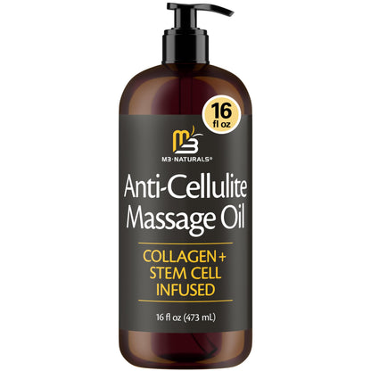 Firming Body Massage Oil with Collagen & Stem Cell – 16 Fl Oz – Smooths Cellulite & Improves Skin Texture