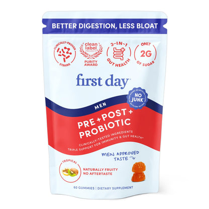 First Day 3-in-1 Probiotics for Men – Digestive, Immune & Dental Health (30-Day)