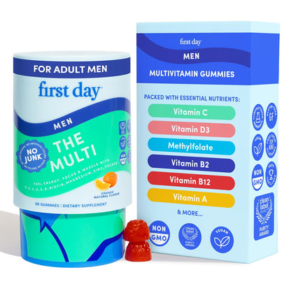 FIRST DAY Multivitamin for Men with Organic Fruit & Veggie Blend | 13 Key Nutrients