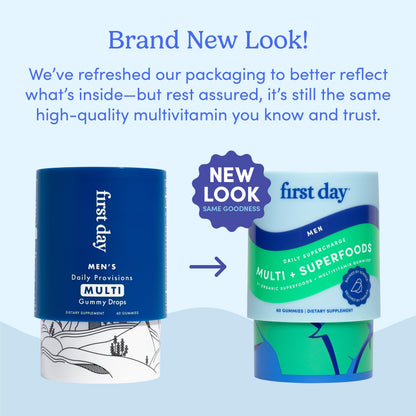 FIRST DAY Multivitamin for Men with Organic Fruit & Veggie Blend | 13 Key Nutrients