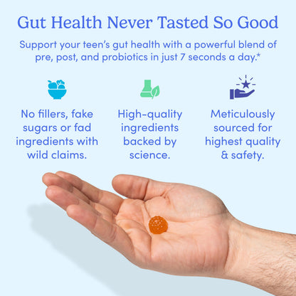 FIRST DAY Teens 3-in-1 Probiotic Gummies – Gut, Skin & Immunity Support (30-Day)