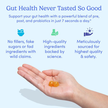 FIRST DAY Women’s Good Gut Tribiotic Gummies – 3-in-1 Probiotic, Prebiotic & Postbiotic (30-Day Supply)