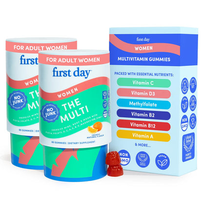FIRST DAY Women's Multivitamin Gummies – Vegan, Gluten Free, 60-Day Supply