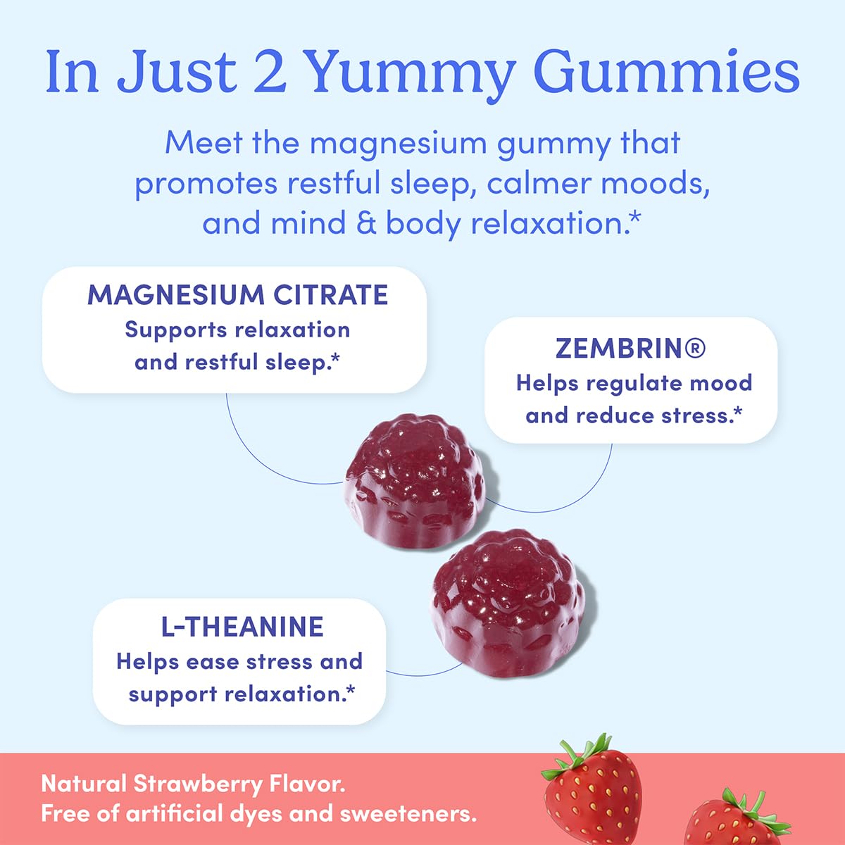 First Day Women's Nighttime Reset Calming Magnesium Gummies – Sleep Support, Calm Mood & Energy, No Melatonin – 60-Day Supply