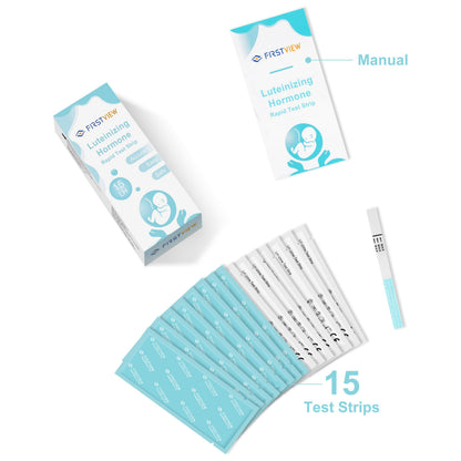 FIRSTVIEW Ovulation Test Strips - 15 Strips, Results Within 5 Minutes, Clear Display, Easy to use