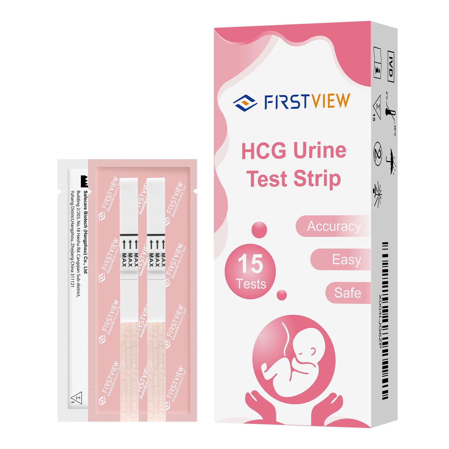 FIRSTVIEW Pregnancy Test Kit – 15 Strips, 5-Minute Results, Discreet Home Use