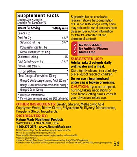 Nature Made Fish Oil Burp-Less 1200 mg Omega-3, 150-Count