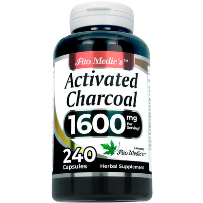 FITO MEDIC'S Lab | Activated Charcoal Pills | 1600 mg per Serving | 240 Caps | Activated Charcoal | Ultra High Absorption