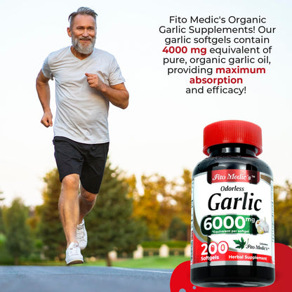 FITO MEDIC'S Lab | Garlic Supplements | Garlic Pills | Odorless Garlic | 200 Softgels