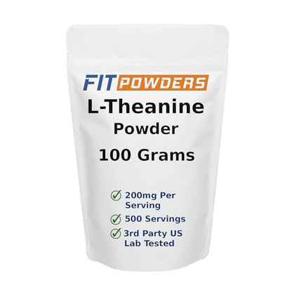 FitPowders L-Theanine Powder – 100g, Pure, Non-GMO, Vegan