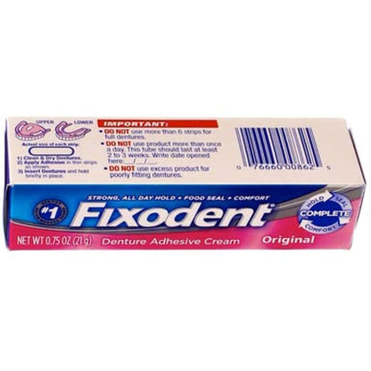 Fixodent Denture Adhesive Cream Original 0.75 oz – Pack of 12 | Secure Hold