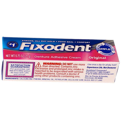 Fixodent Original Denture Adhesive Cream 0.75 oz – Pack of 8