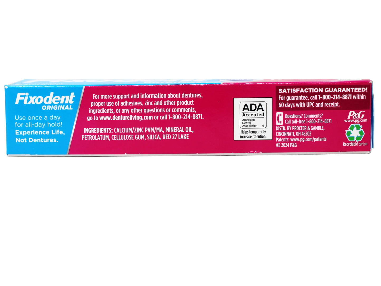Fixodent Original Denture Adhesive Cream 2.4 oz - 4 Pack | Mint