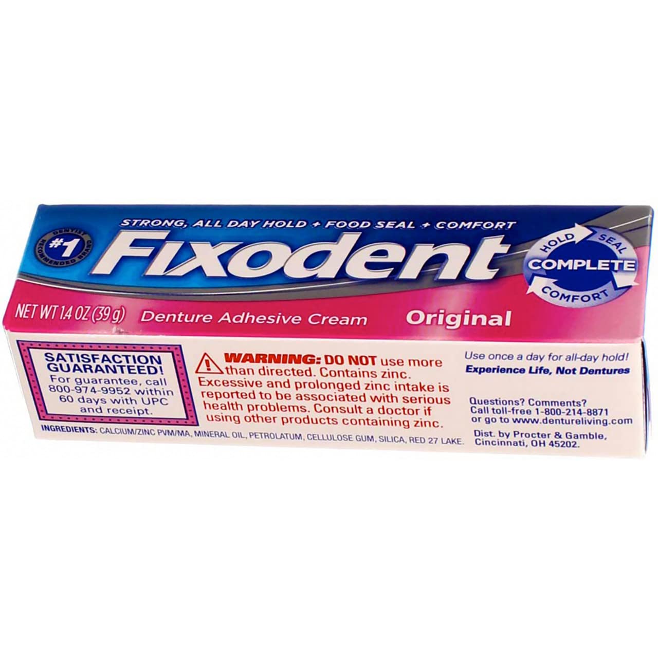 Fixodent Original Denture Adhesive Cream 1.40 oz – Pack of 2
