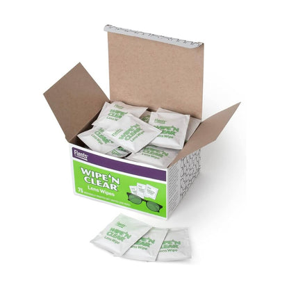 Flents WIPE'N Lens Wipes, Clear – 75 Count – Individually Packaged for On-The-Go