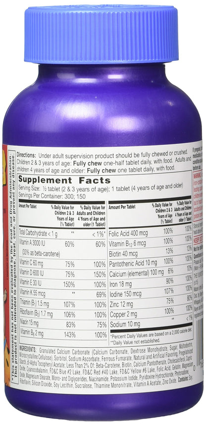 Flintstones Chewable Kids Multivitamins – 300ct Pack of 2 (Iron, Calcium, Vitamins C & D)
