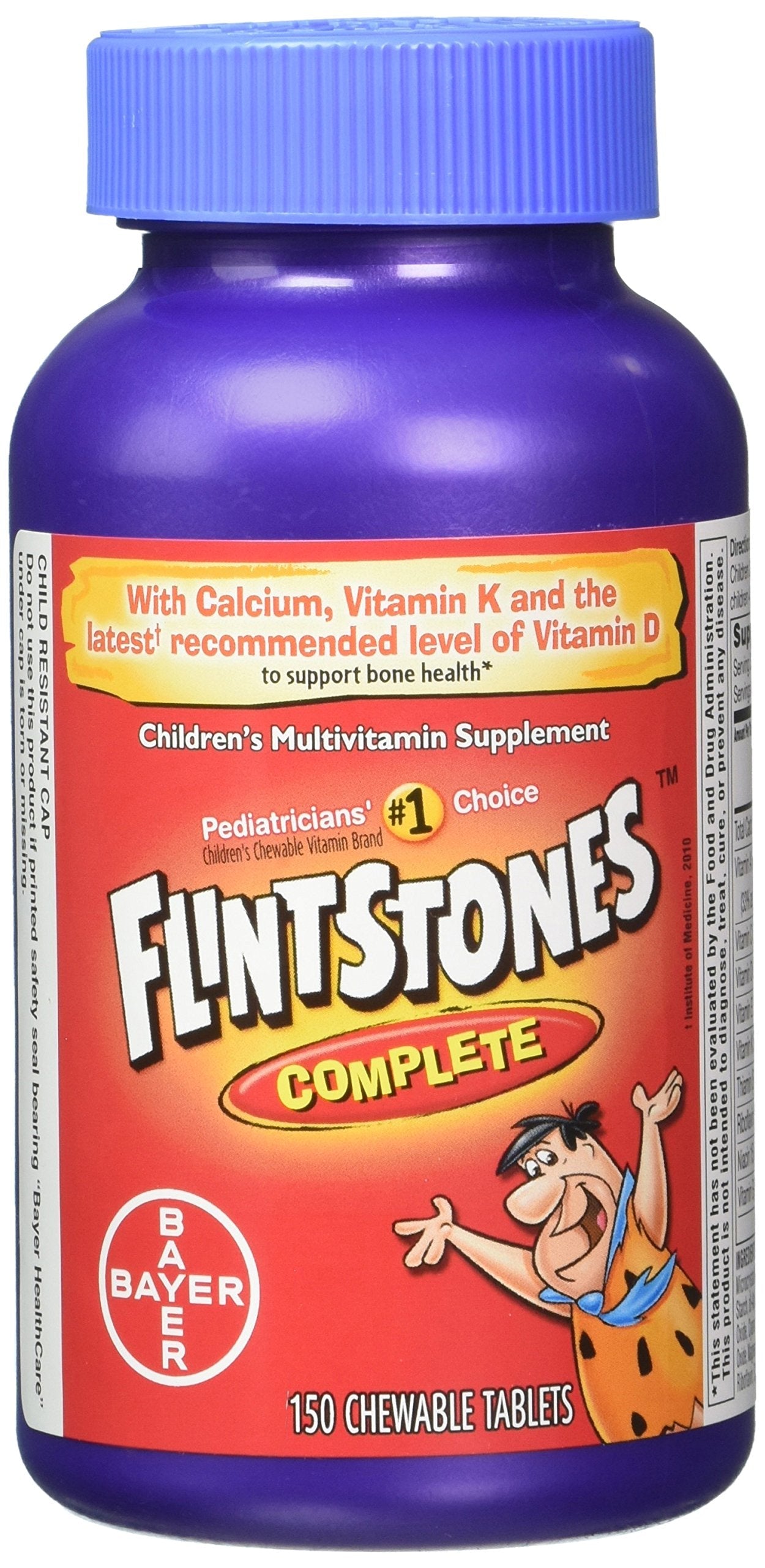 Flintstones Chewable Kids Multivitamins – 300ct Pack of 2 (Iron, Calcium, Vitamins C & D)