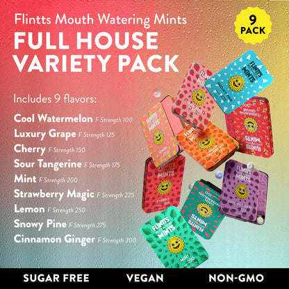 Flintts Mints Full House – Sugar Free Dry Mouth Mints for Fresh Breath | Vegan