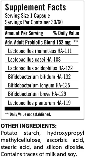 Flora Advanced Adult Probiotic – 34 Billion CFU, 7 Senior Strains, Gluten Free, 30 Capsules