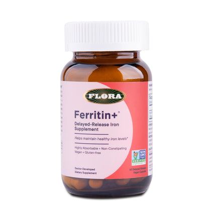 Flora Ferritin+ Delayed-Release Iron – Plant-Based, Vegan, Gluten-Free