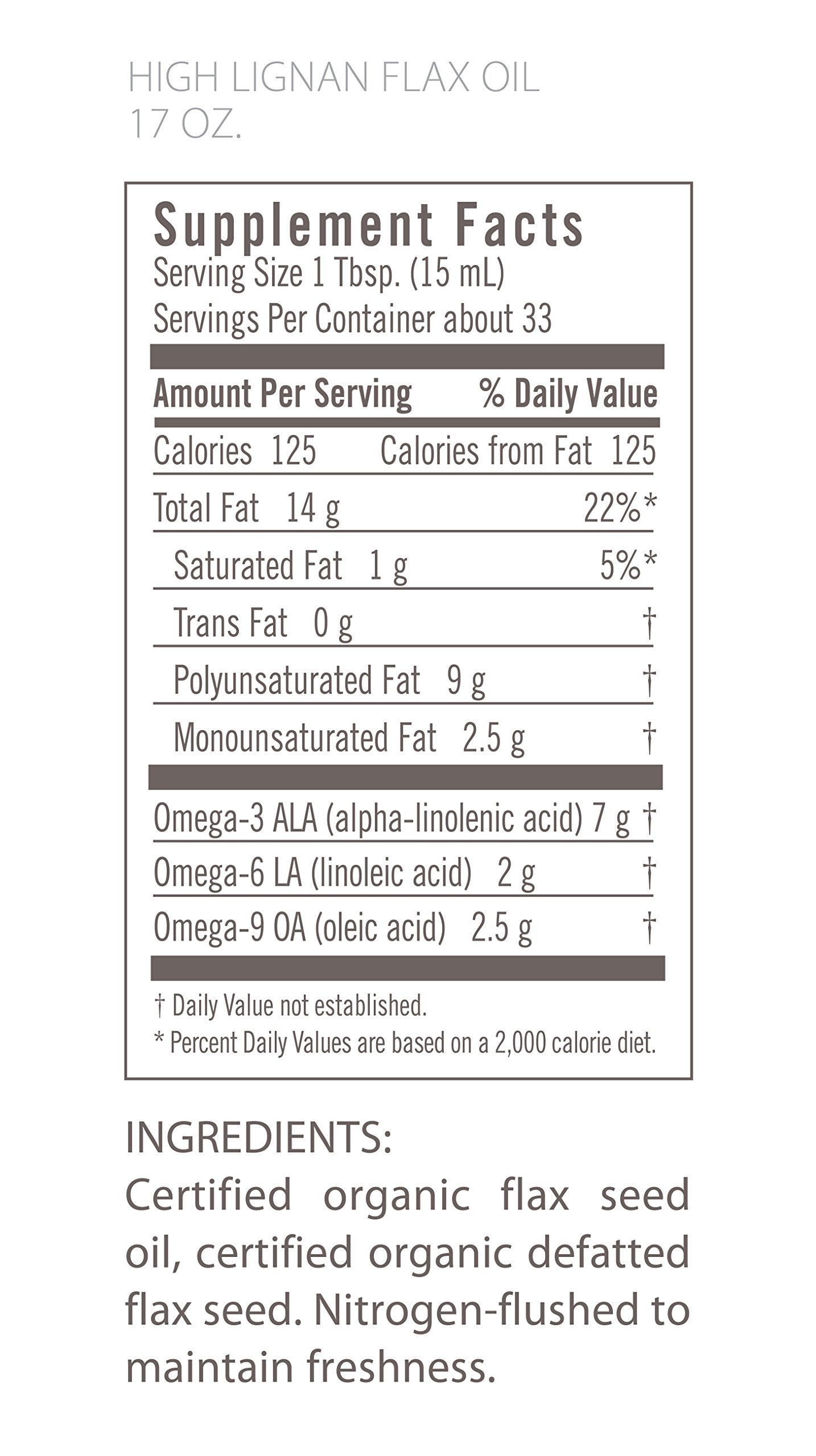 Flora Health Organic High Lignan Flax Seed Oil – Cold Pressed, Gluten Free, 17 fl oz Glass Bottle