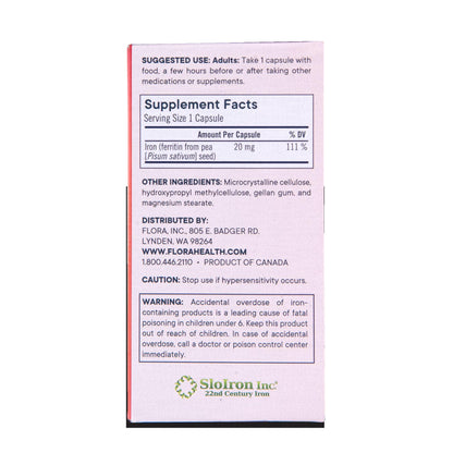 Flora Ferritin+ Delayed-Release Iron – Plant-Based, Vegan, Gluten-Free
