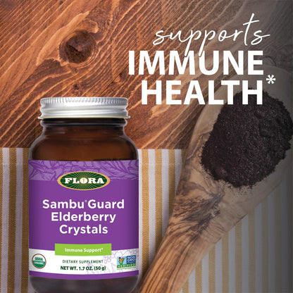 Flora SambuGuard Elderberry Crystals – Antioxidants & Immune Support, 1.7-oz Powder