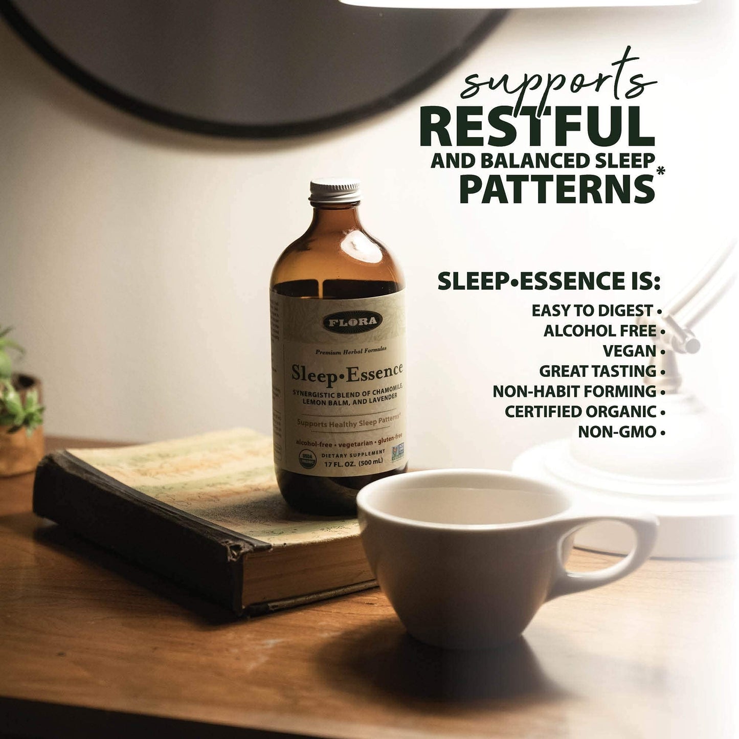Flora Sleep-Essence: Sleep Support Supplement | Organic, Non-GMO, Vegan