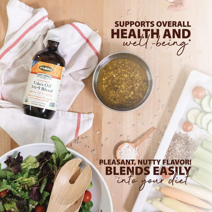 Flora Health UDO’s Oil Omega 3-6-9 32 Oz – Organic Plant-Based, Cold-Pressed, Vegan Oil Blend