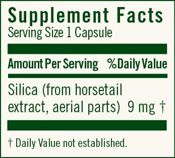 FloraSil Silica Supplement - Natural Beauty Support for Hair, Skin, Nails & Bones - Plant-Based Silica (180 Capsules)