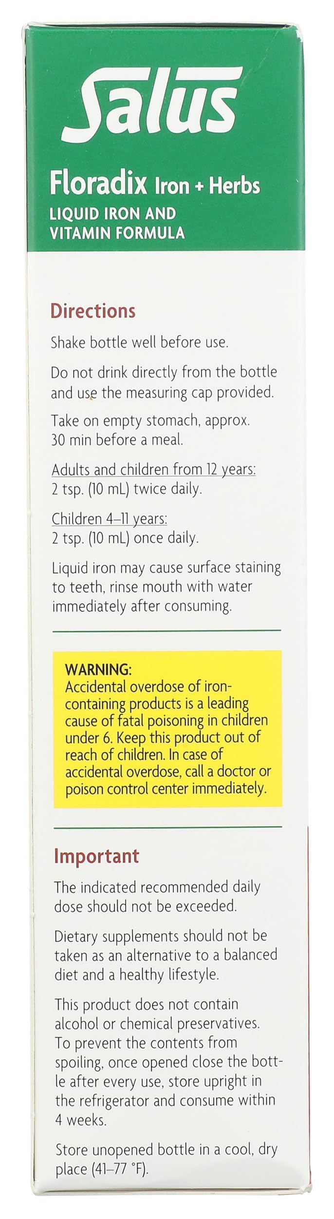 Floradix Floravital Liquid Iron & Vitamin Formula 8.5 fl oz (250 ml) Made in Germany - 3 Pack