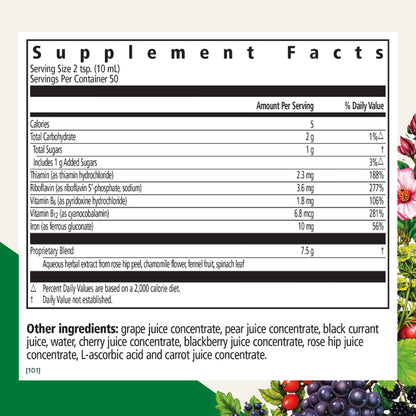 Floradix Floravital Liquid Iron & Vitamin Formula – Vegan, Gluten-Free, Non-GMO (16.9 fl oz)