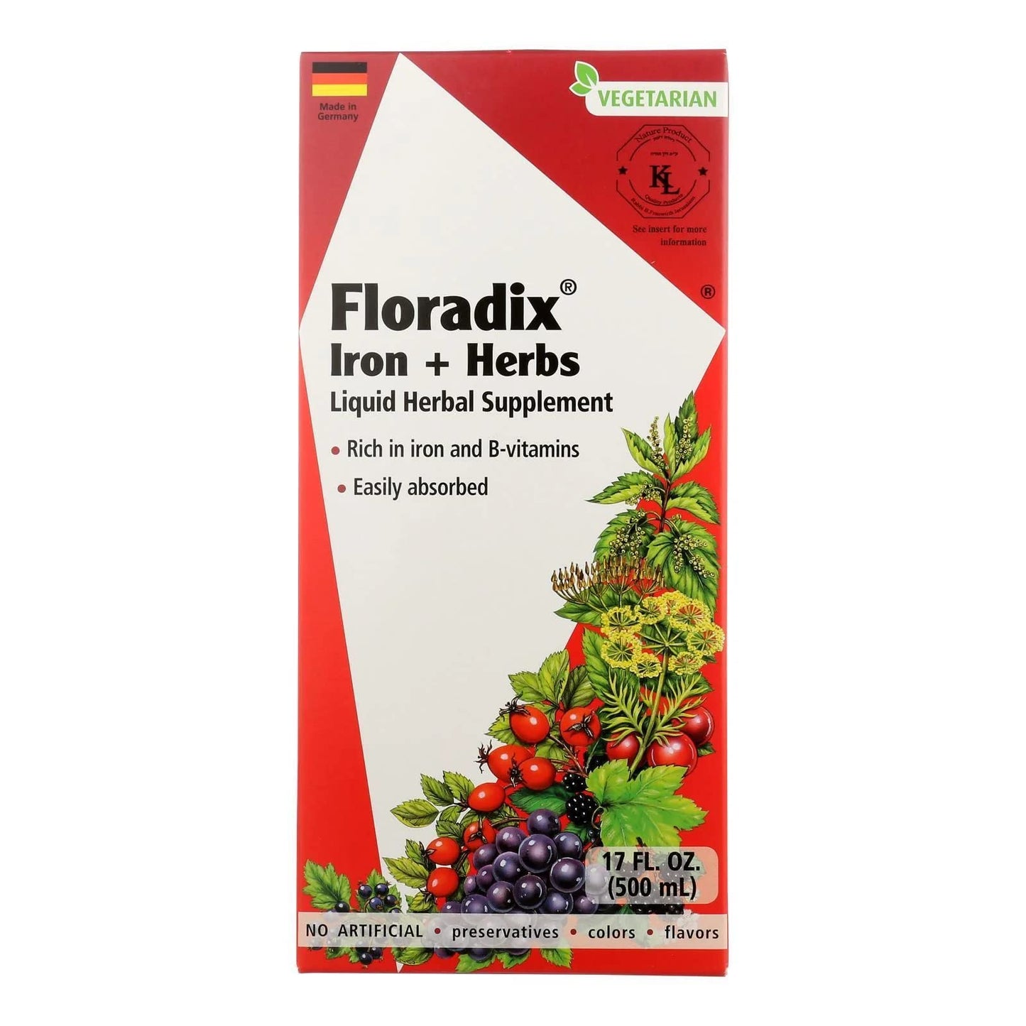 FLORADIX Iron & Herbs, 17 FZ | Liquid Iron Supplement