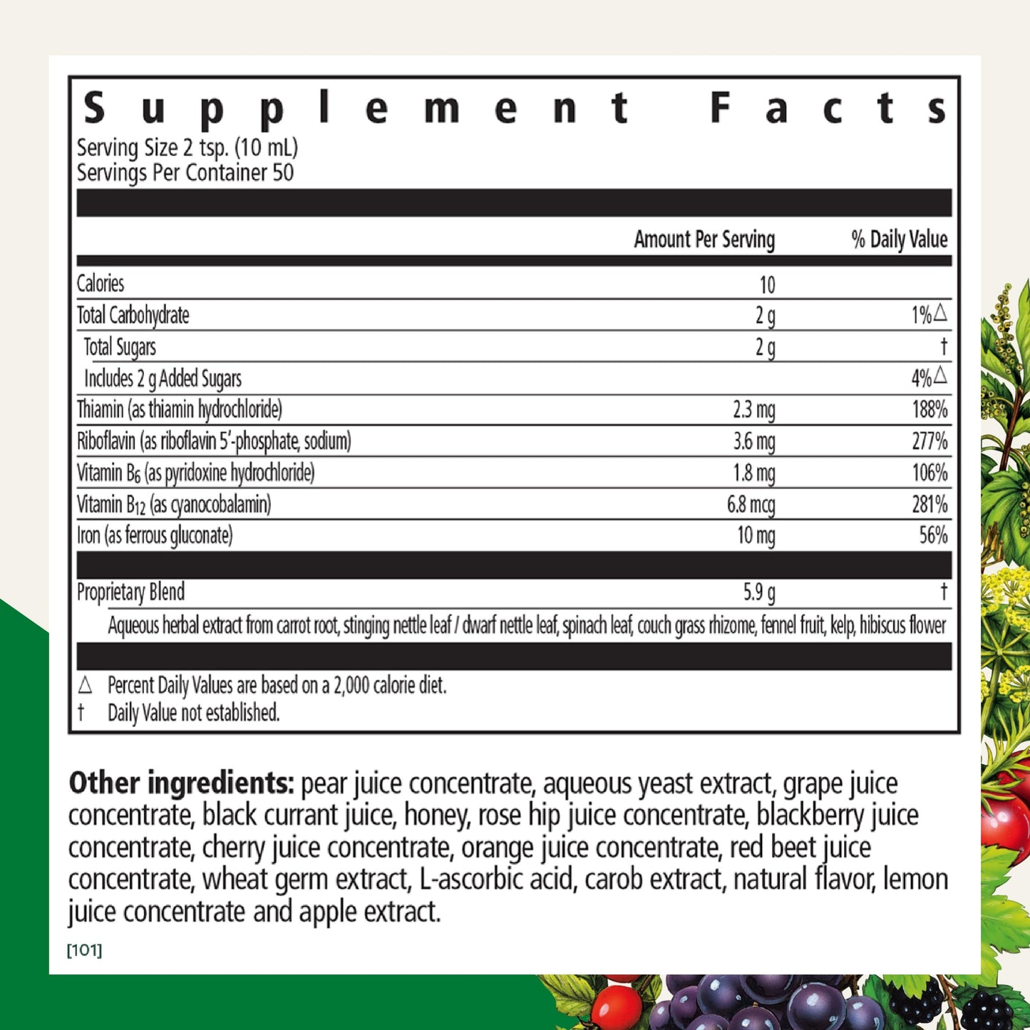 Floradix Iron & Herbs – Liquid Iron Supplement for Energy (16.9 fl oz)