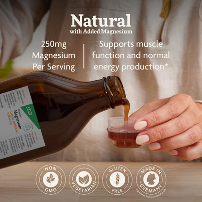 Floradix Magnesium Liquid – Gentle Herbal & Mineral Supplement for Nervous System & Muscle Support – Vegetarian, Gluten-Free, Non-GMO – 16.9 fl oz
