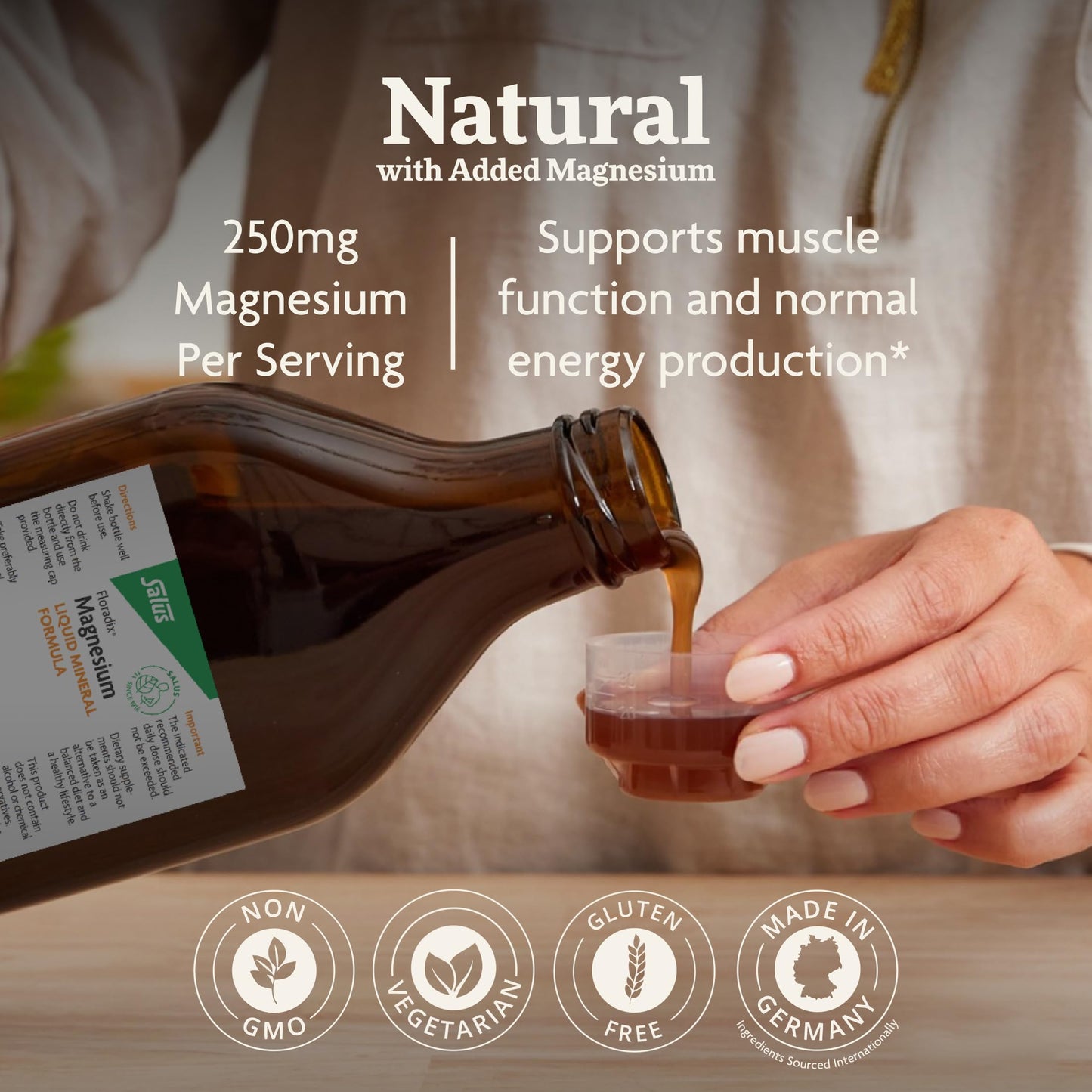 Floradix Magnesium Liquid – Gentle Herbal & Mineral Supplement for Nervous System & Muscle Support – Vegetarian, Gluten-Free, Non-GMO – 16.9 fl oz