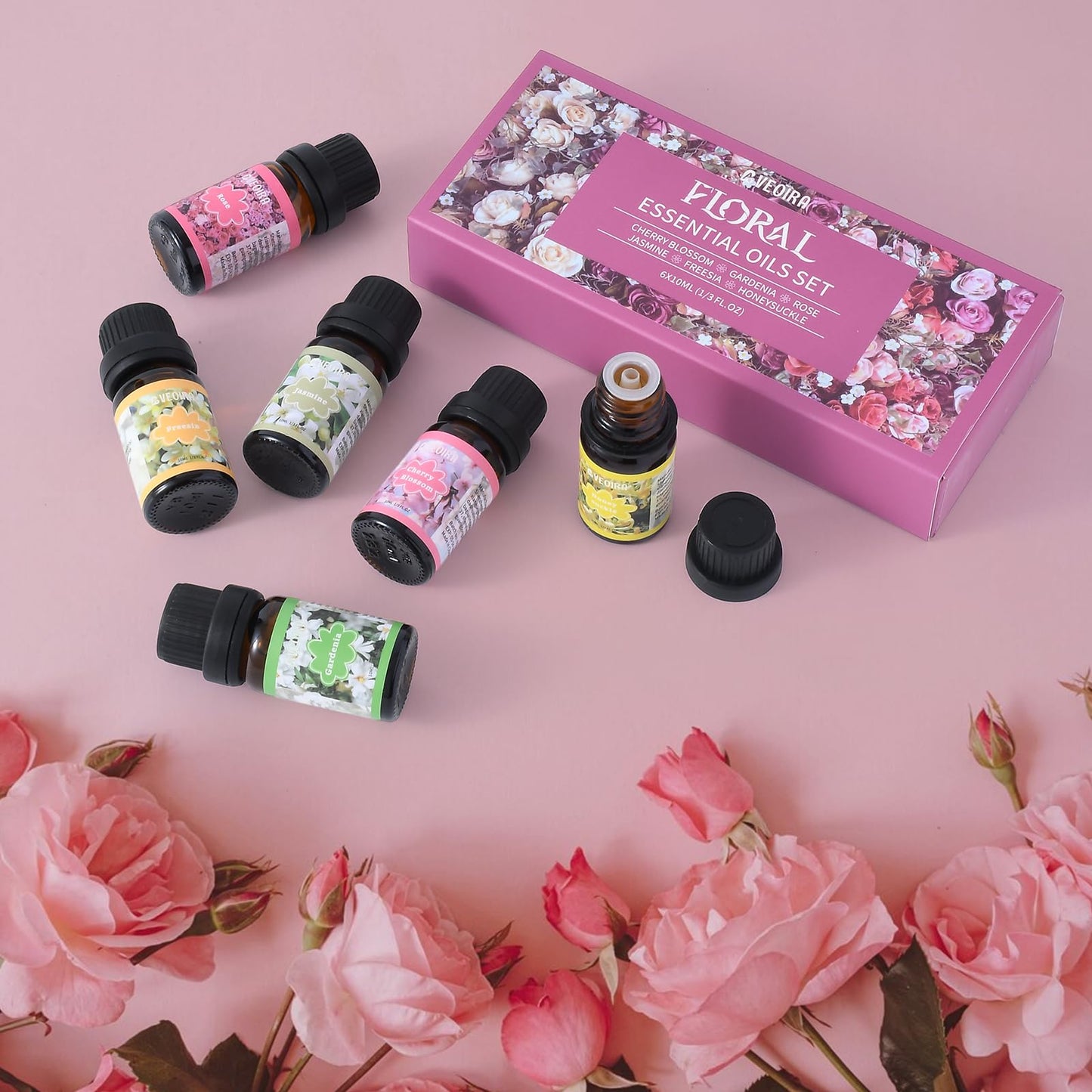 AVEOIRA Floral Fragrance Oils Set – 6x10ml Premium Essential Oils