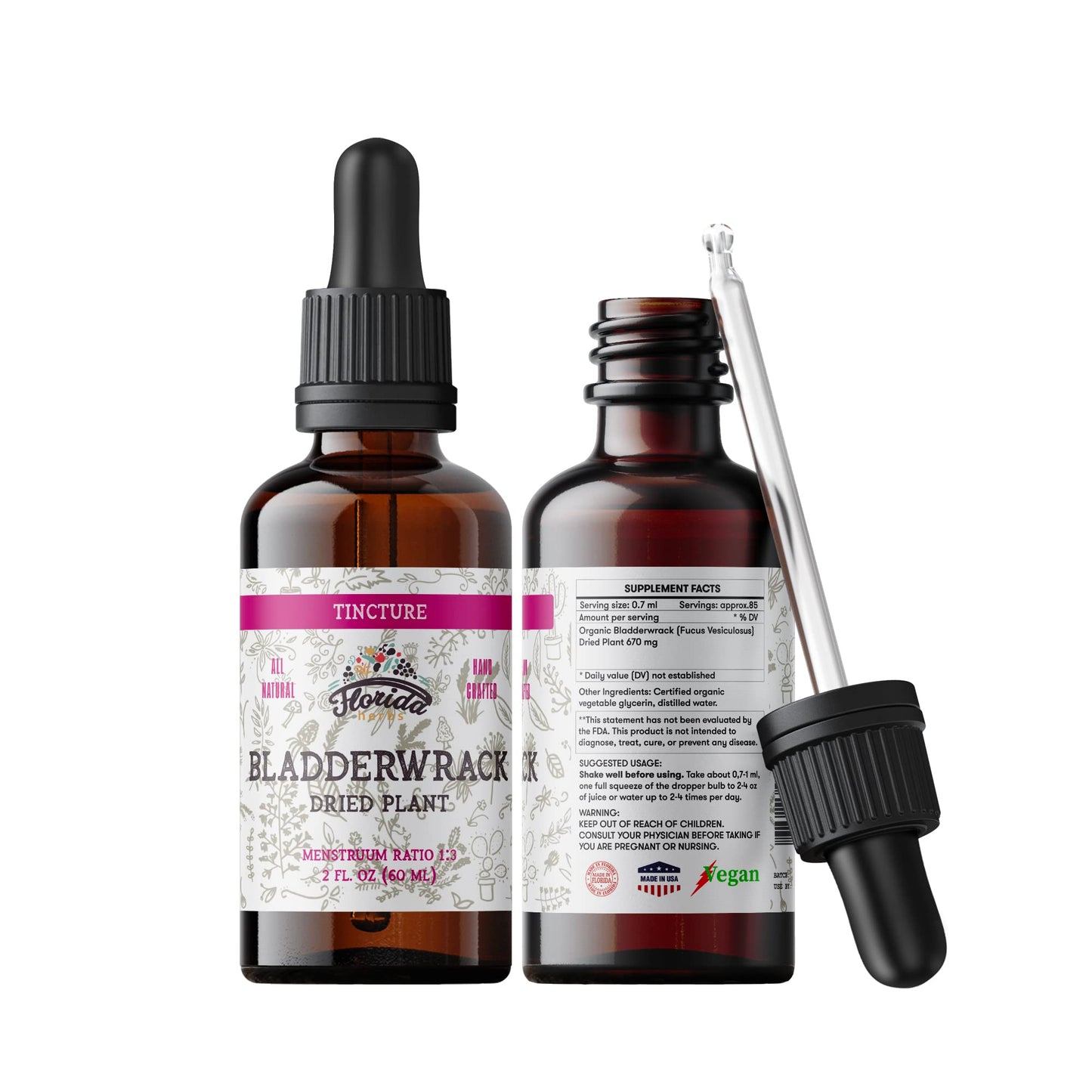 FLORIDA HERBS Bladderwrack Tincture - Organic, Non-GMO, 2 oz