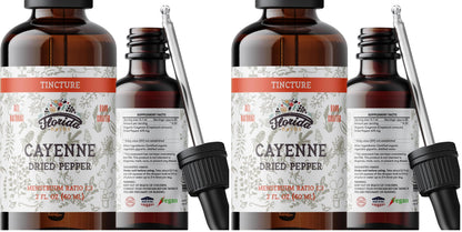 FLORIDA HERBS Cayenne Tincture Extract - Organic Cayenne Pepper (Capsicum annuum) - Vegetable Glycerin - Non-GMO - 2 oz (Pack of 2)