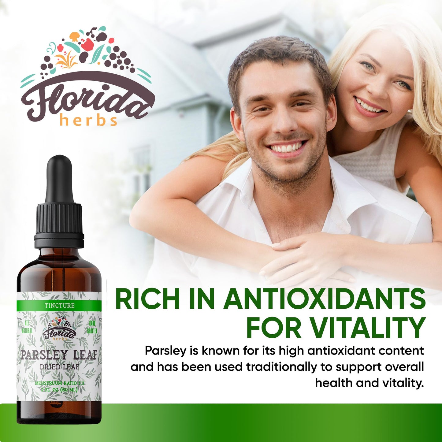 Florida Herbs Parsley Leaf Tincture – Alcohol-Free, Organic Parsley (2 oz)