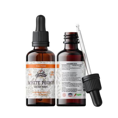 Florida Herbs White Peony Tincture - Organic Paeonia Lactiflora Extract, Non-GMO, 2 oz